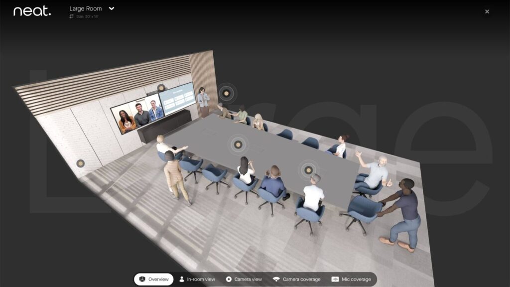 widok konfiguratora sali w Neat Workspace Designer